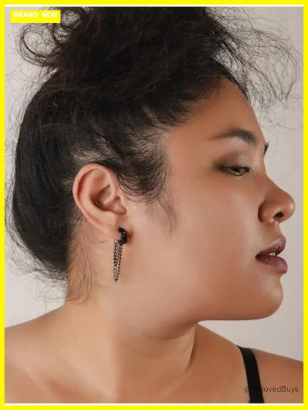 Titanium Steel Hoop Chain Earrings Gothic Punk Grunge